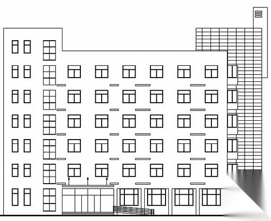 [南京]某工厂六层办公楼建筑施工图（带效果图）cad施工图下载【ID:166220194】