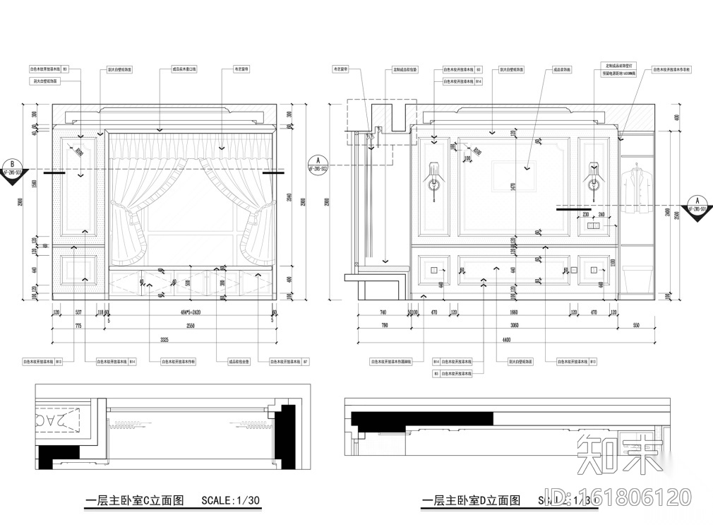 [辽宁]以海风诠释浪漫--别墅室内设计施工图（含效果图）cad施工图下载【ID:161806120】