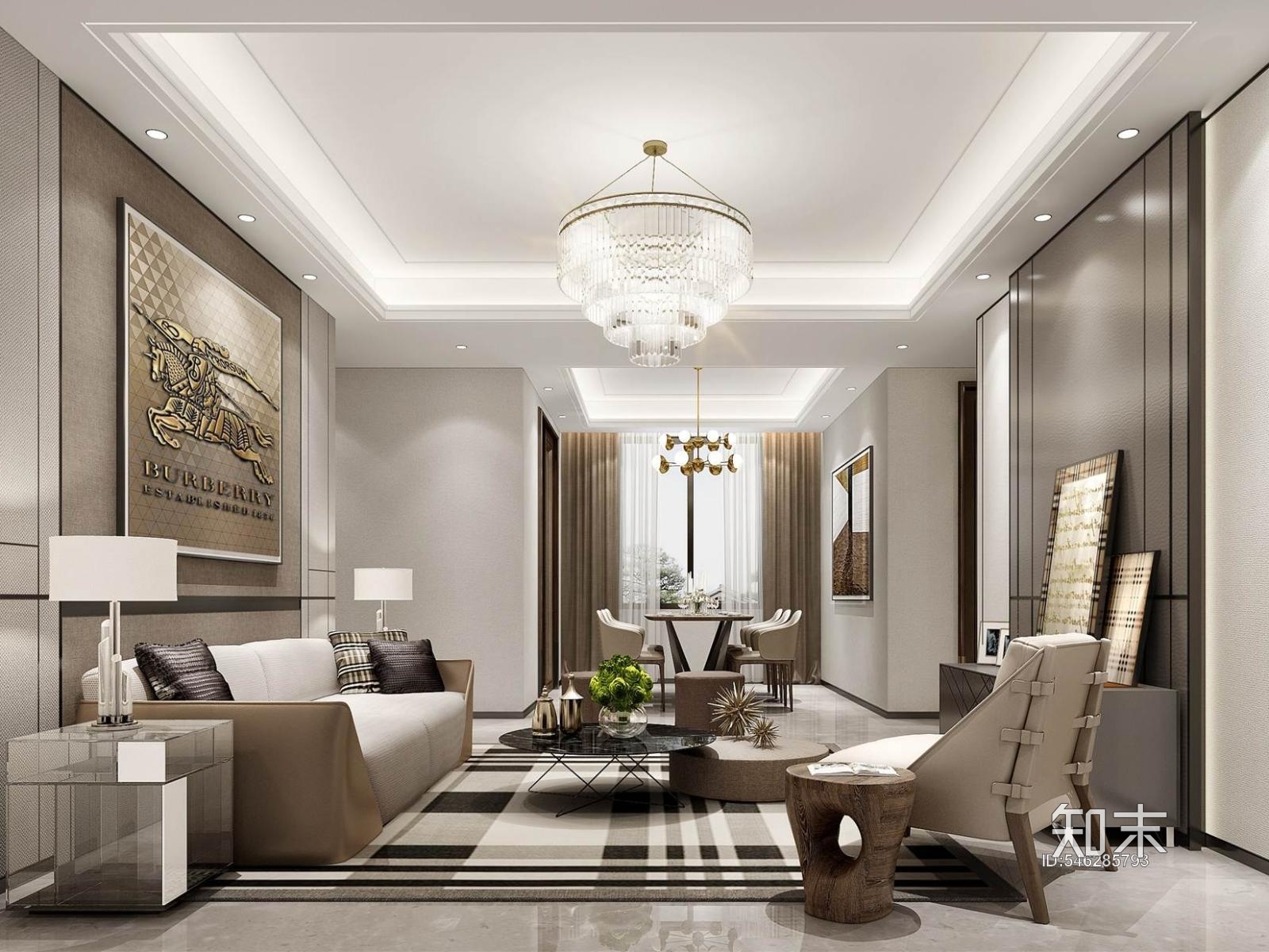 金茂府120m²样板间施工图下载【ID:546285793】