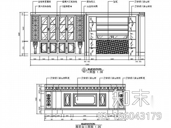 某公共空间接待区设计装修图cad施工图下载【ID:166043179】