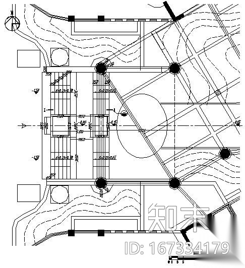 某庭院入口景观设计图cad施工图下载【ID:167334179】