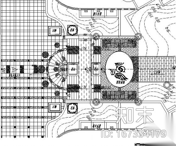 某庭院入口景观设计图cad施工图下载【ID:167334179】