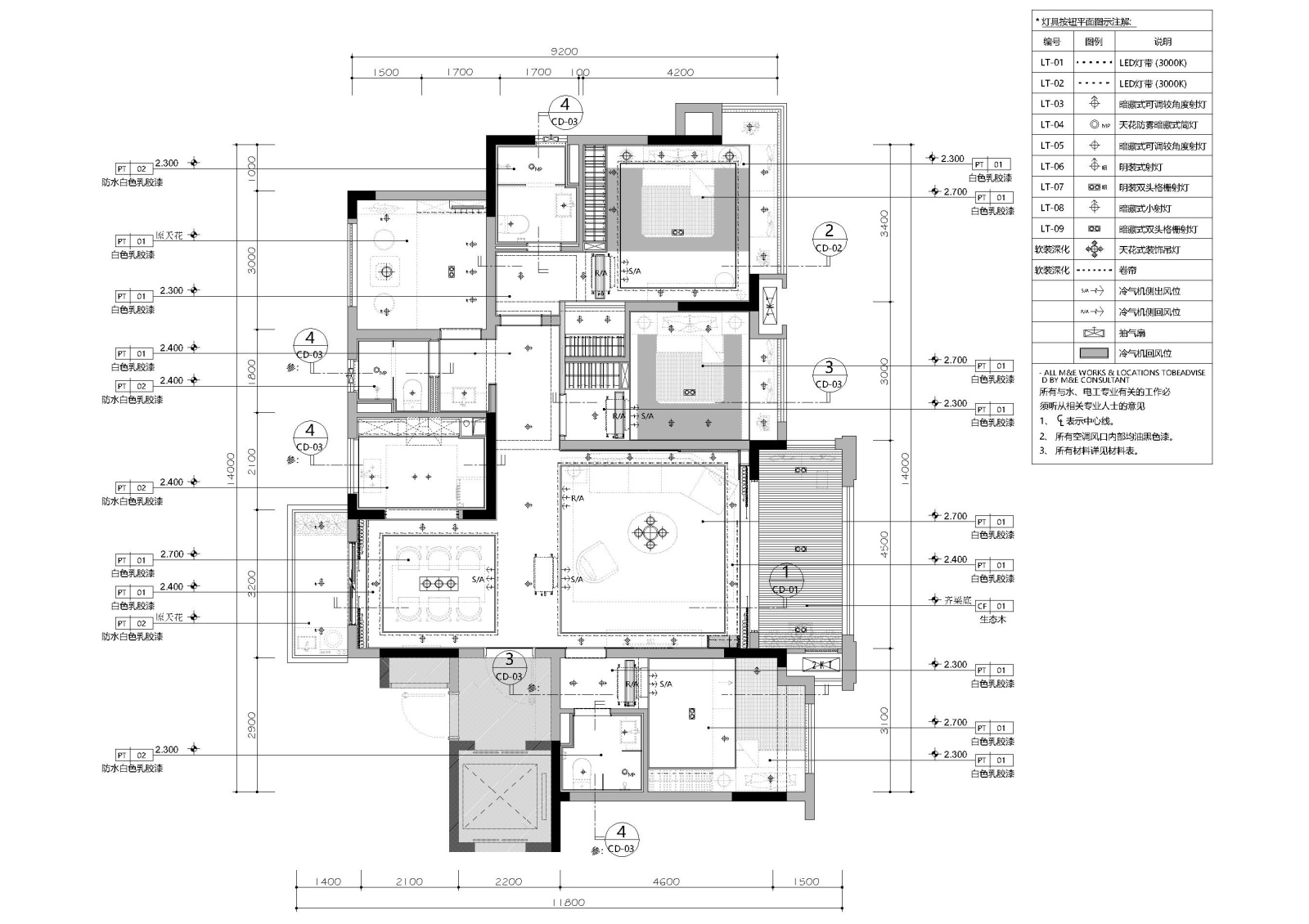 [贵州]宝能135㎡新中式样板间施工图+效果图cad施工图下载【ID:160017104】