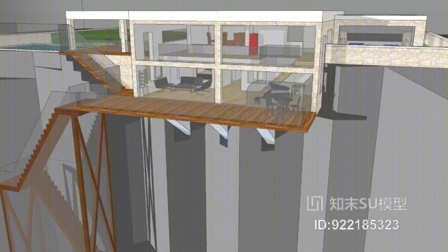 悬崖上的房子SU模型下载【ID:922185323】