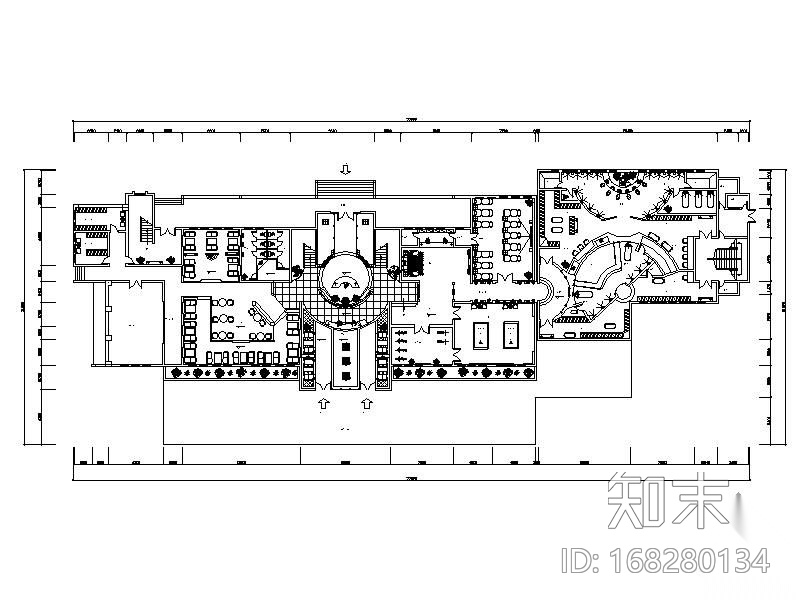 [泰式]某娱乐会所平面图cad施工图下载【ID:168280134】