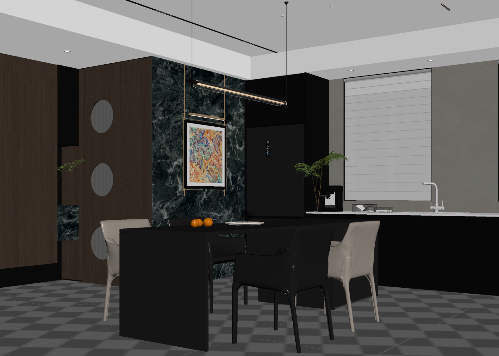 现代茶水间3D模型下载【ID:1214839816】