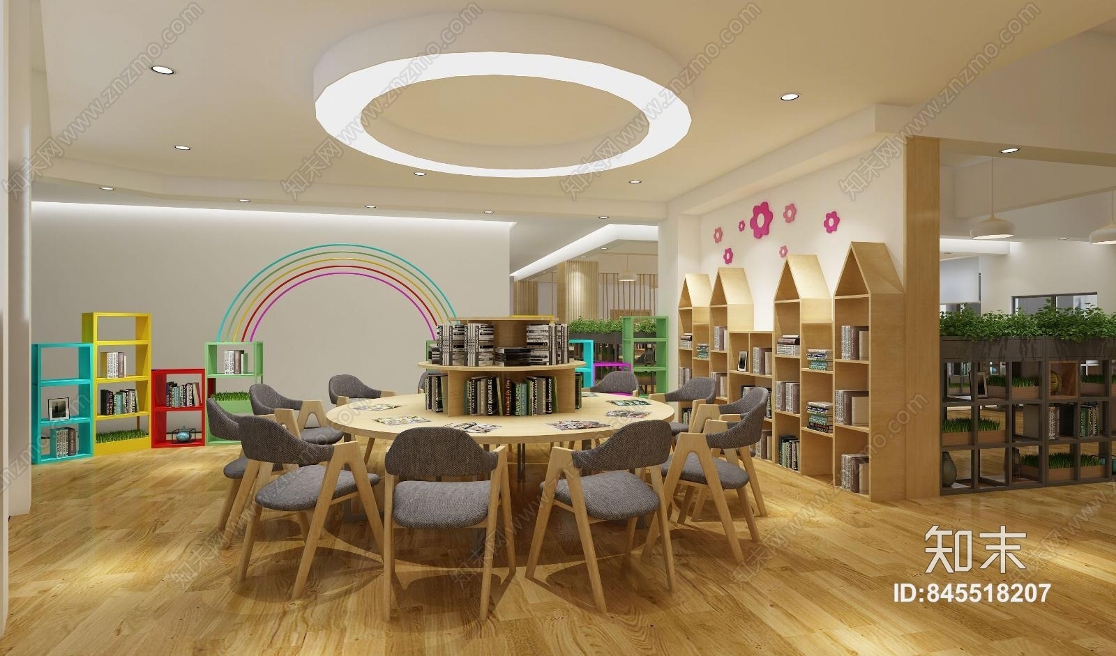 现代儿童阅览室3D模型下载【ID:845518207】