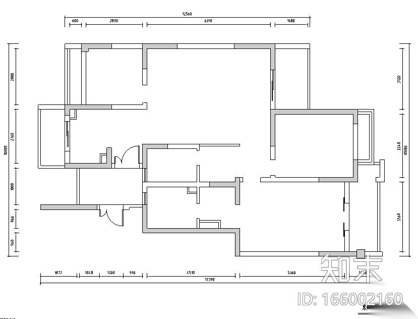 苏州水岸枫情三居室住宅设计施工图（附效果图）cad施工图下载【ID:166002160】