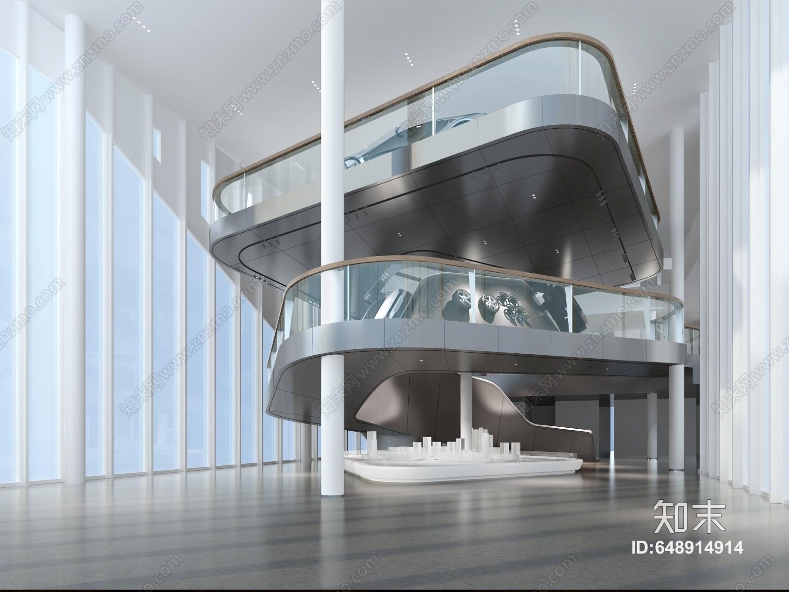 现代汽车展厅4S店3D模型下载【ID:648914914】