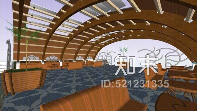 新艺术拱顶SU模型下载【ID:521231335】