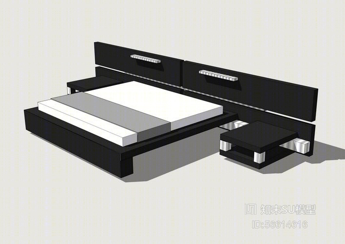 双人床SU模型下载【ID:56614616】