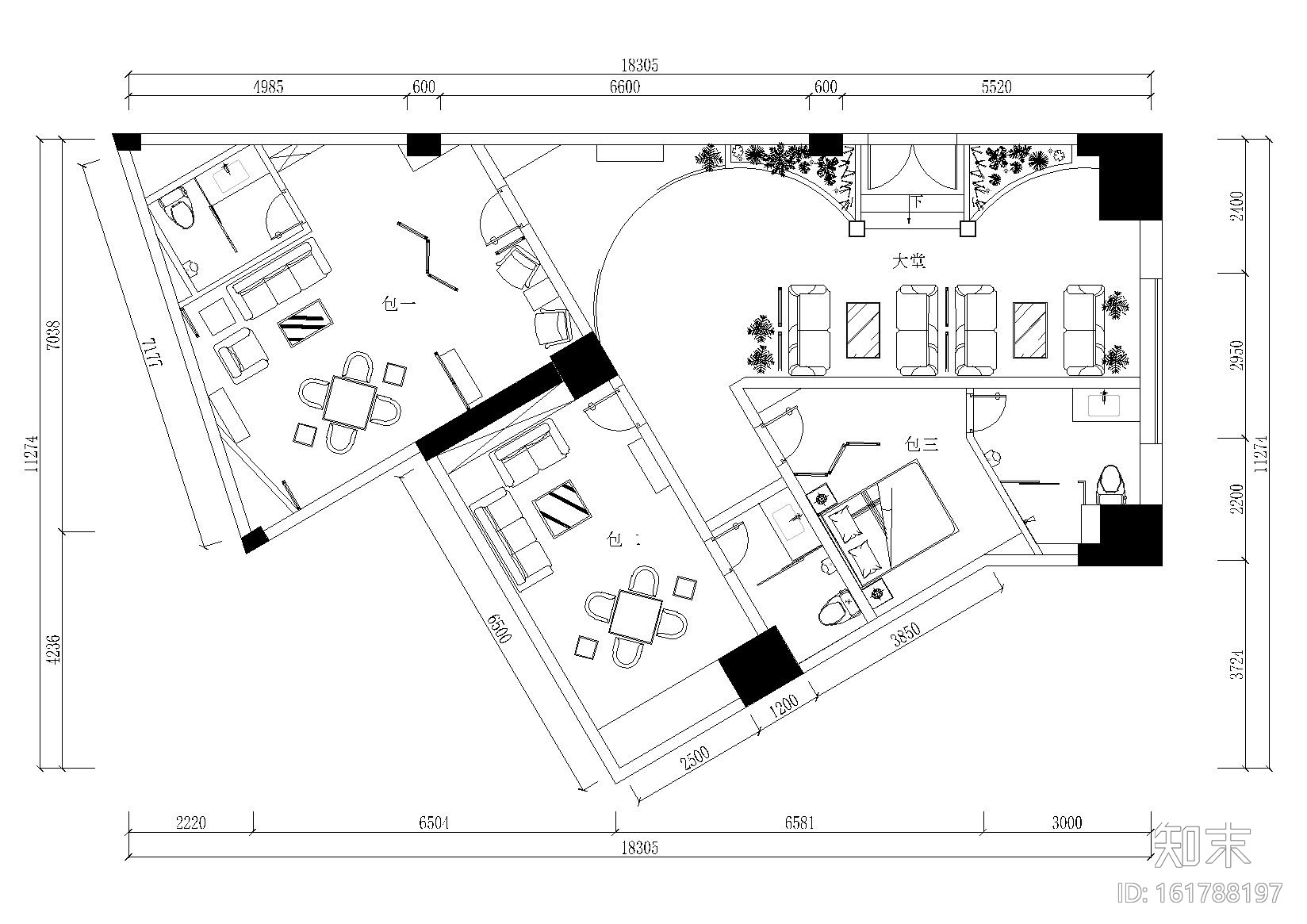 [四川]成都凯歌归茶楼多功能厅施工图+效果施工图下载【ID:161788197】