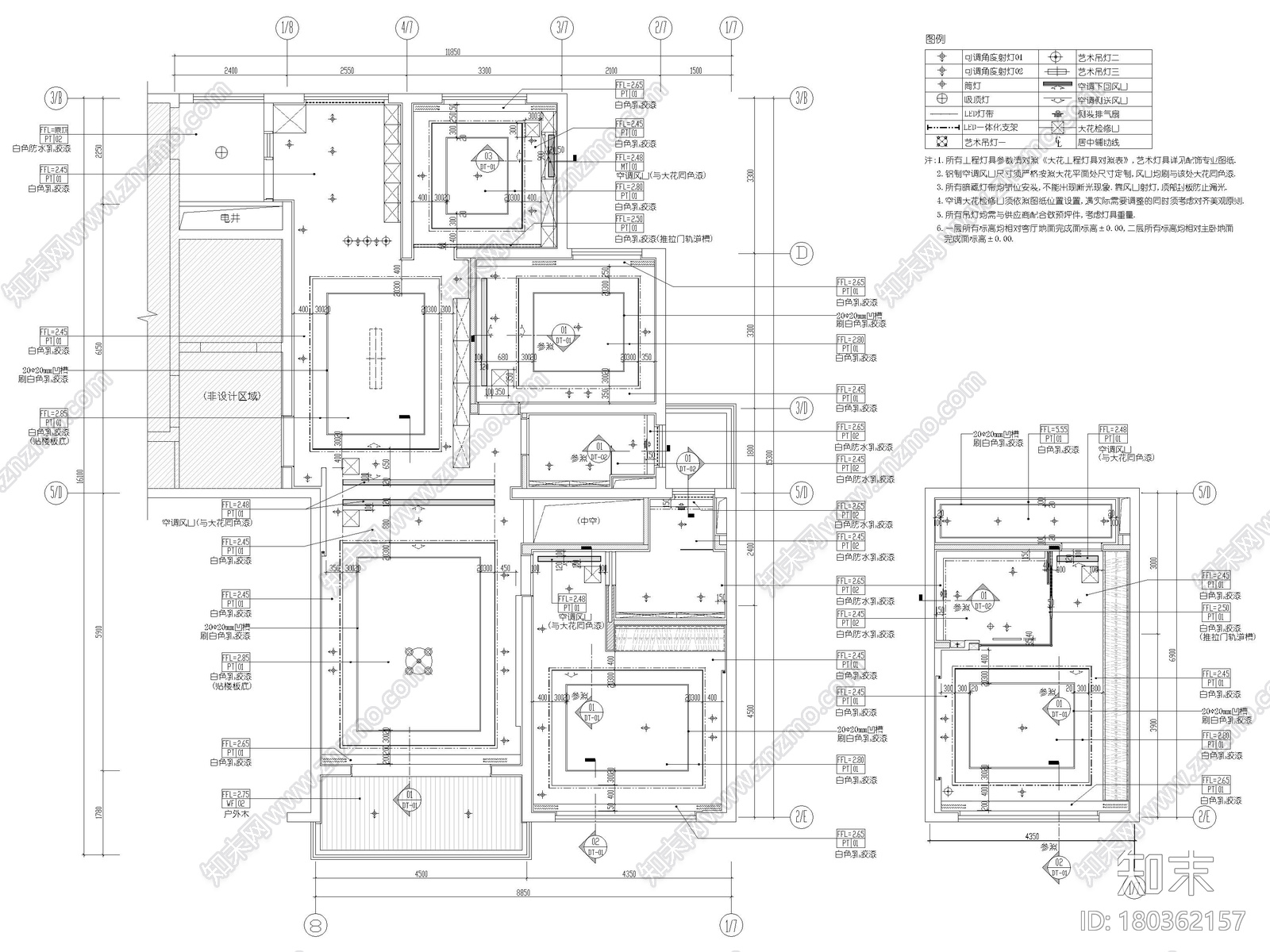 [浙江]滨江167㎡复式三居家装样板间施工图cad施工图下载【ID:180362157】