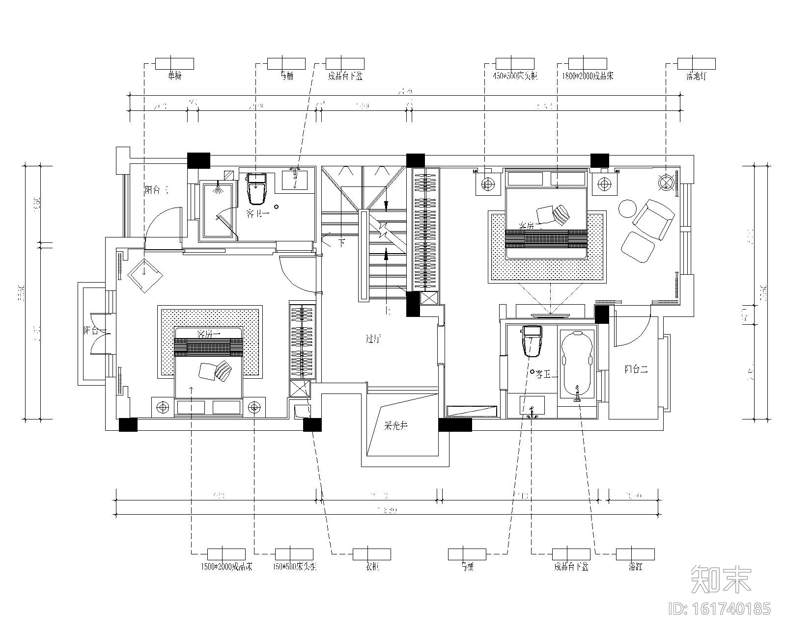 保亿丽景英郡三居室样板房室内装修施工图cad施工图下载【ID:161740185】