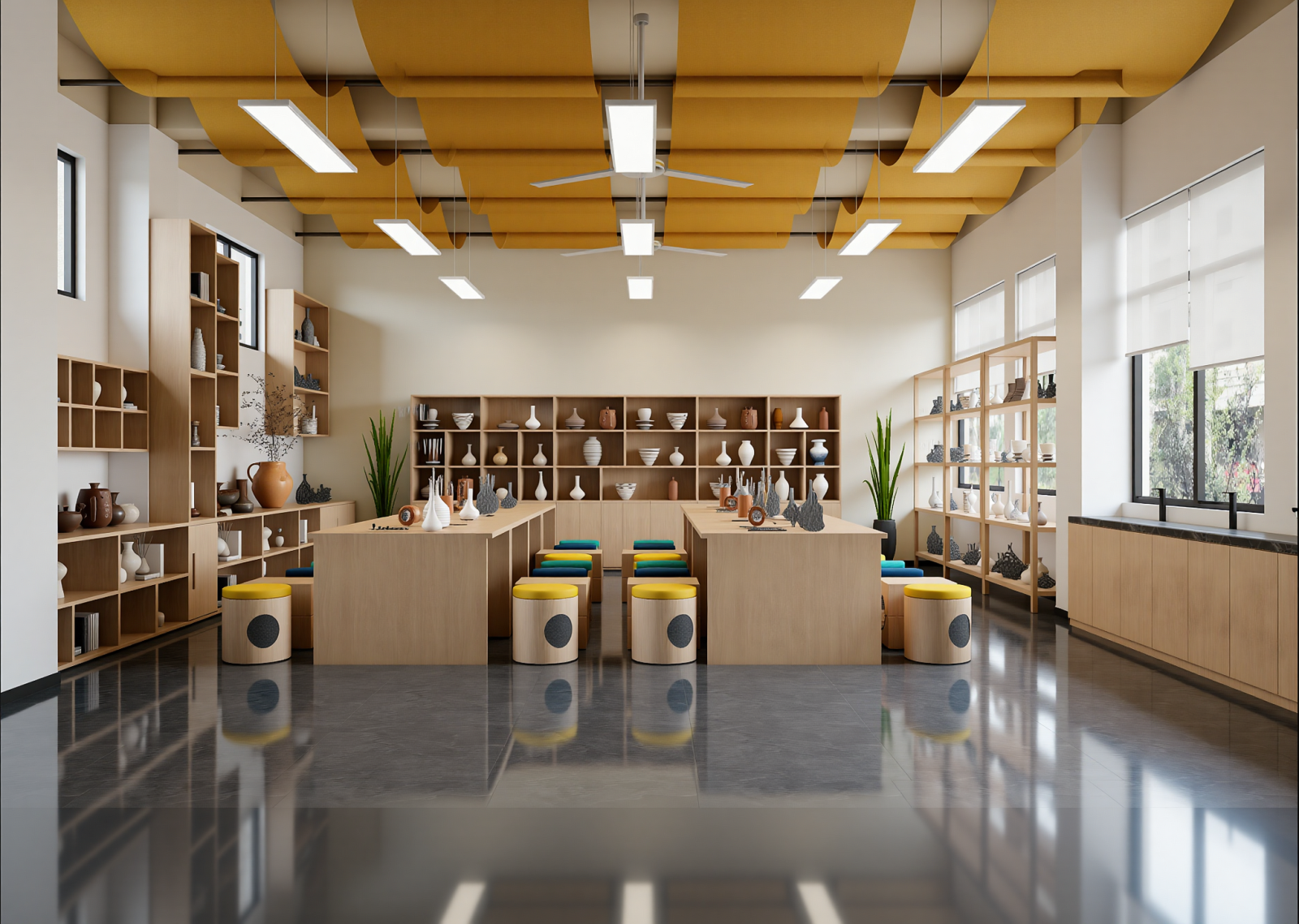 现代陶瓷展厅3D模型下载【ID:1215184305】