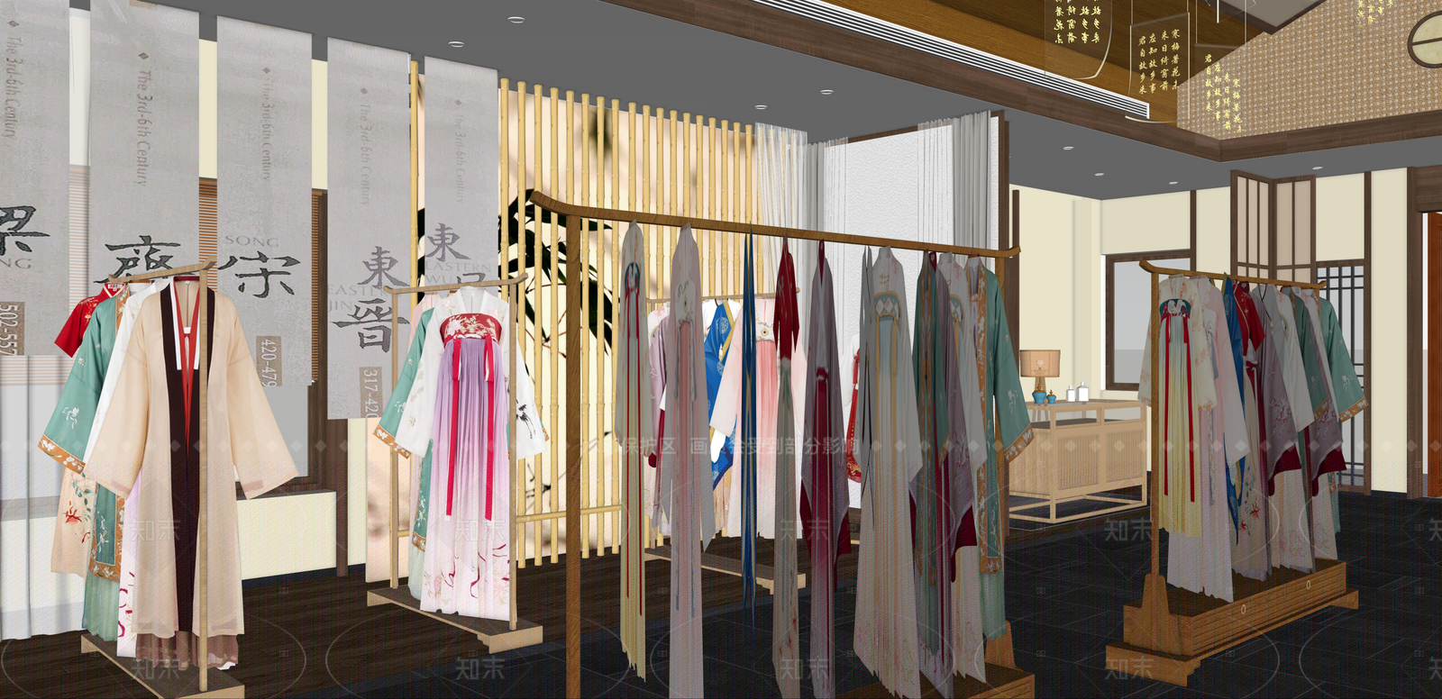 新中式服装展台SU模型下载【ID:1215928236】