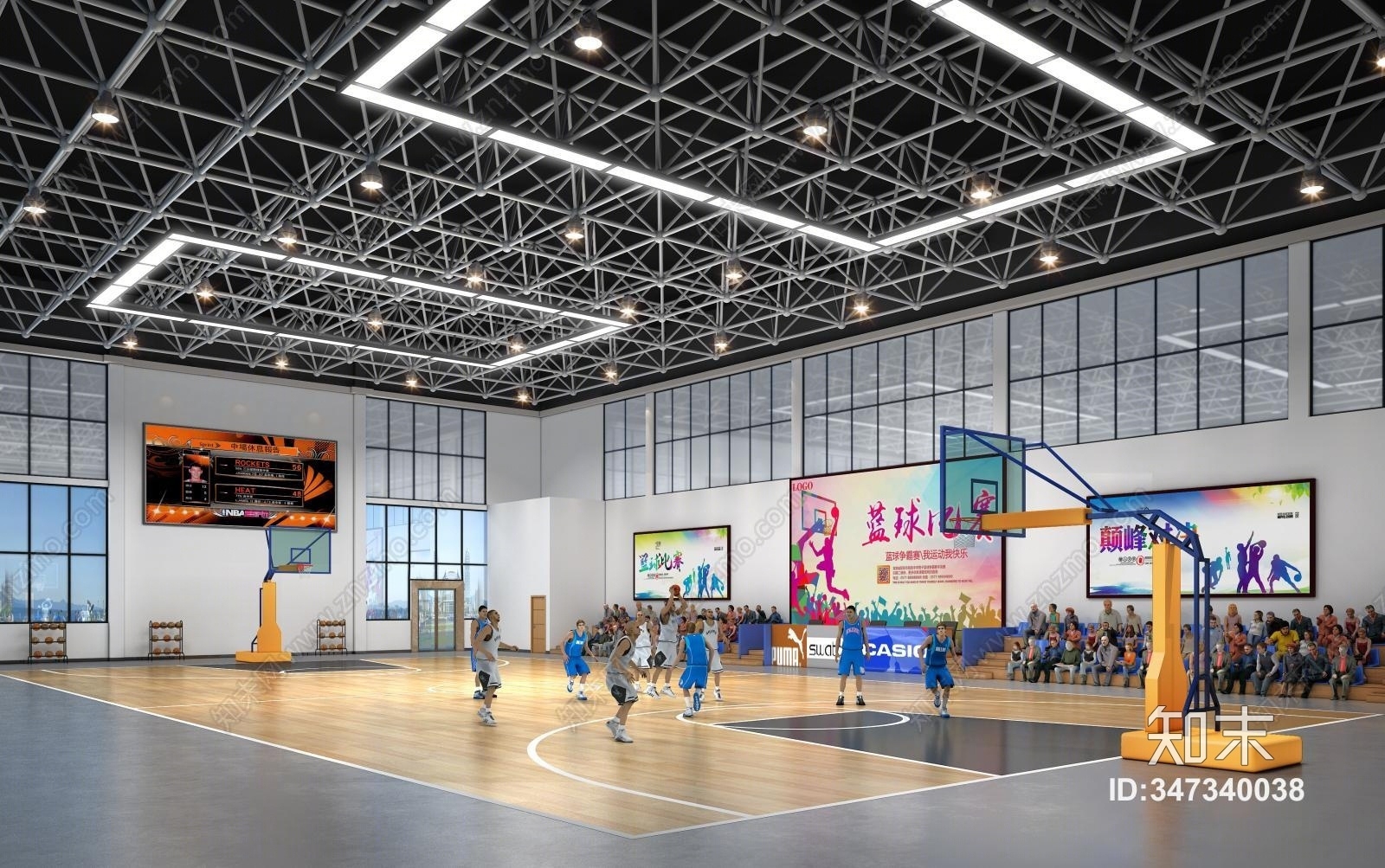 工业风格体育馆3D模型下载【ID:347340038】