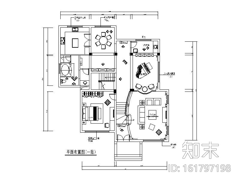 [江苏]500平美式古典别墅设计CAD施工图（含效果图）cad施工图下载【ID:161797198】