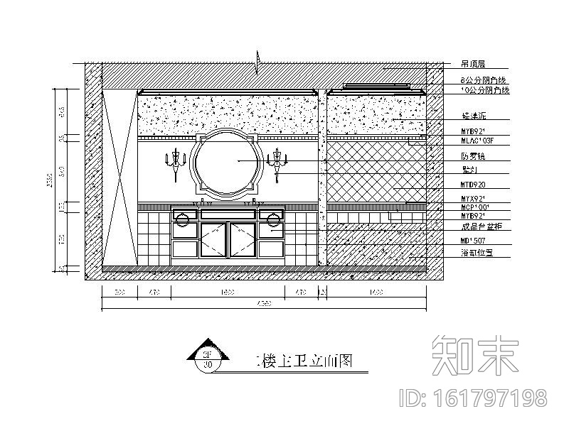 [江苏]500平美式古典别墅设计CAD施工图（含效果图）cad施工图下载【ID:161797198】