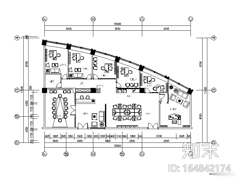 [山东]某有限公司办公室设计施工图（含效果图）cad施工图下载【ID:164842174】