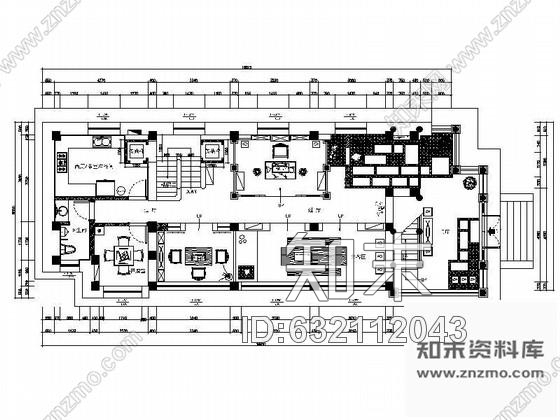 施工图原创中式复古风格茶餐私人会所室内施工图推荐！cad施工图下载【ID:632112043】