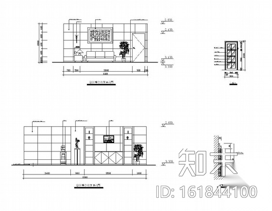 办公空间设计图cad施工图下载【ID:161844100】