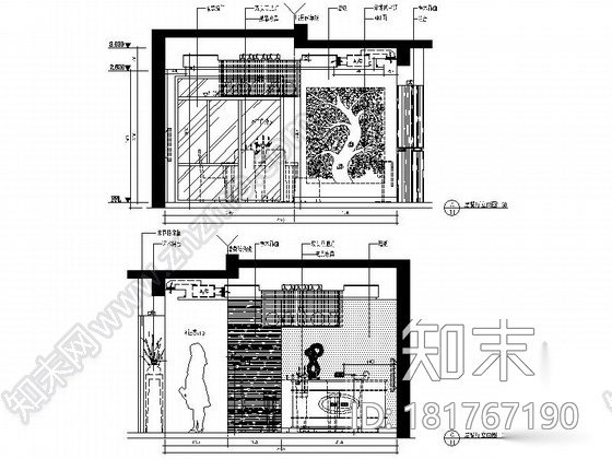 [江苏]时尚现代风格三层别墅室内装修施工图（含效果）cad施工图下载【ID:181767190】