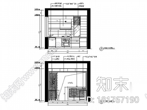 [江苏]时尚现代风格三层别墅室内装修施工图（含效果）cad施工图下载【ID:181767190】