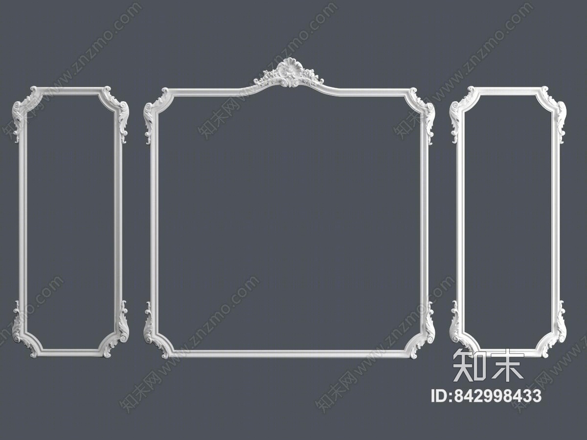 简欧石膏线条3D模型下载【ID:842998433】