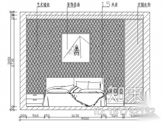 [重庆]房产集团田园三居室样板间装修施工图（含效果）cad施工图下载【ID:161792132】