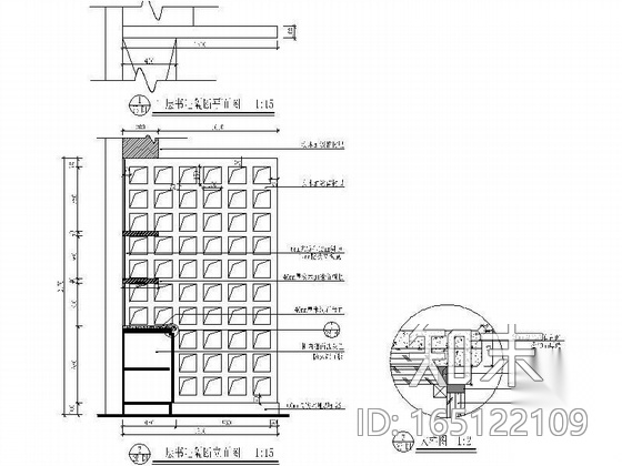 34平米小型书吧装修图cad施工图下载【ID:165122109】