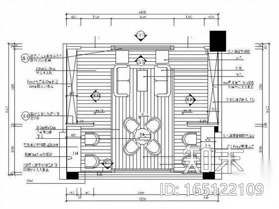 34平米小型书吧装修图cad施工图下载【ID:165122109】