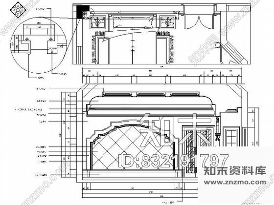 图块/节点别墅卧室床头背景设计详图施工图下载【ID:832191797】