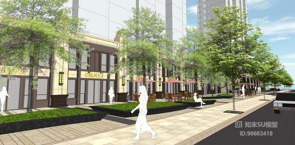 ArtDeco风格小区入口大门SU模型下载【ID:96663418】