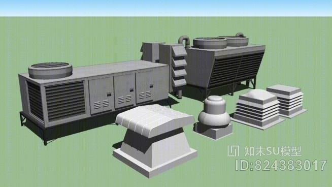 商业大厦暖通空调包。SU模型下载【ID:824383017】