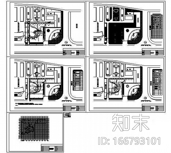 湖北恩施某工商银行大院绿化设计方案图cad施工图下载【ID:166793101】