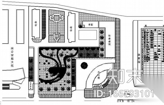 湖北恩施某工商银行大院绿化设计方案图cad施工图下载【ID:166793101】