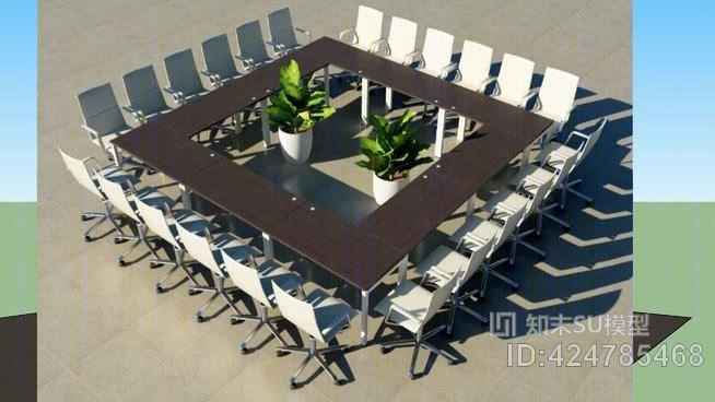 会议桌SU模型下载【ID:424785468】