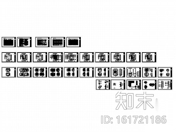 地中海风格两居室样板装修图cad施工图下载【ID:161721186】