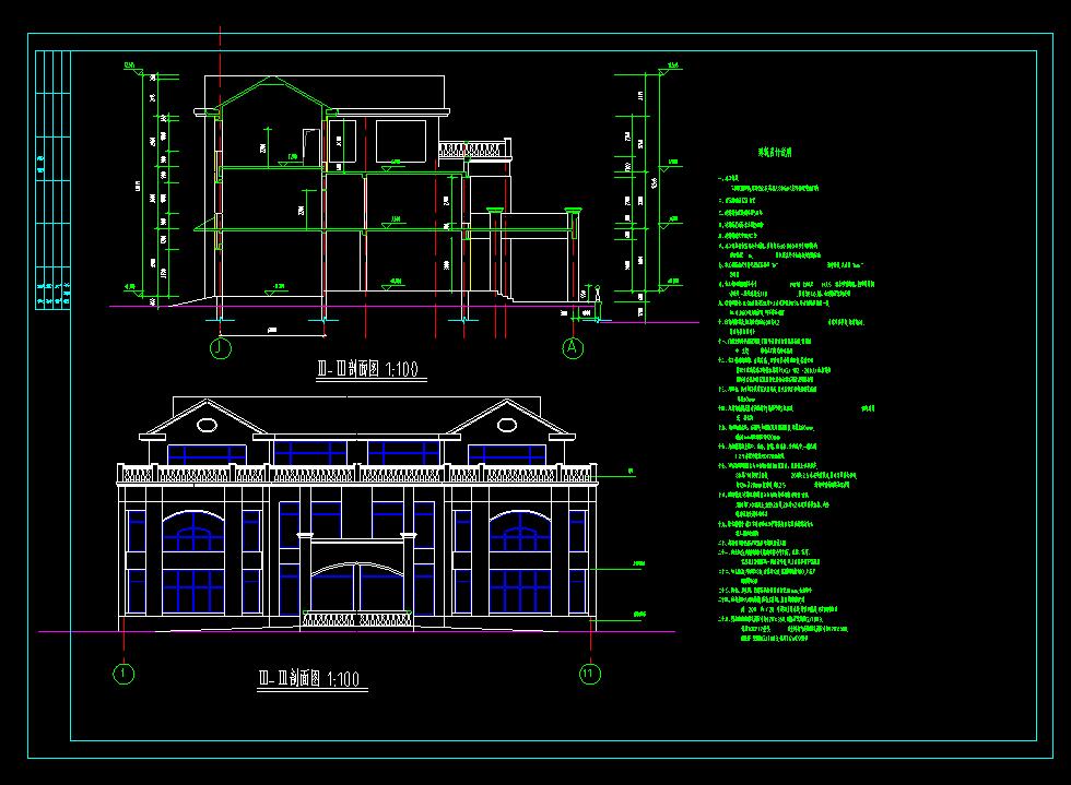 ([辽宁]某三层别墅建筑结构水电施工图)cad施工图下载【ID:166331119】