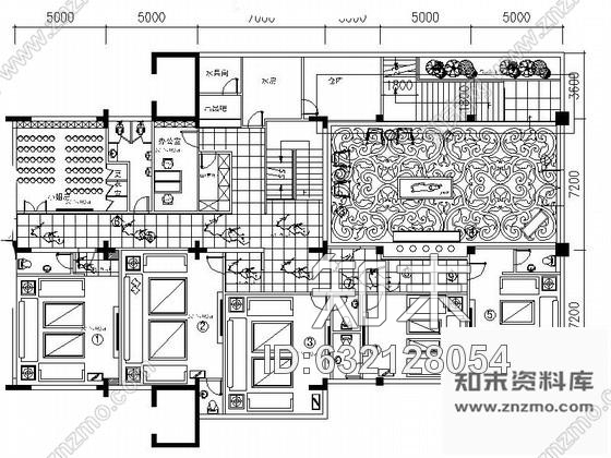 施工图现代KTV公共通道室内装修图施工图下载【ID:632128054】