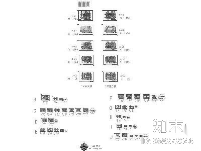 某办公活动楼施工图cad施工图下载【ID:968272046】