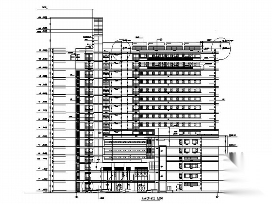 [上海]某知名医院十六层住院楼建筑施工图cad施工图下载【ID:166314170】