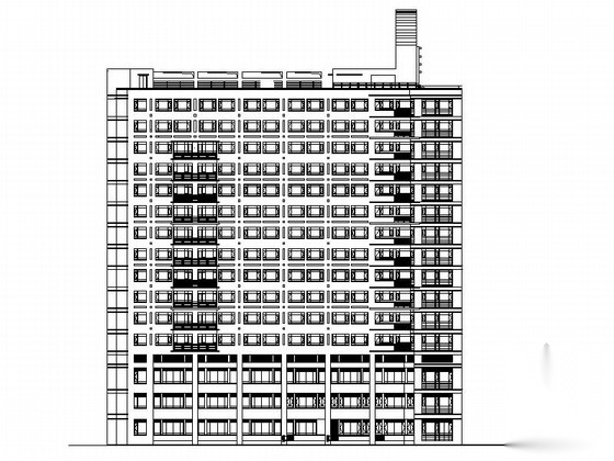 [上海]某知名医院十六层住院楼建筑施工图cad施工图下载【ID:166314170】