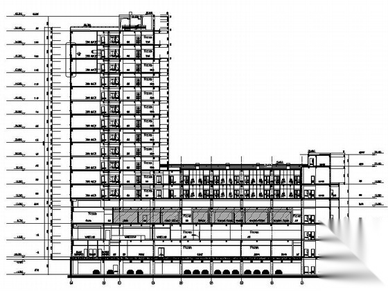 [上海]某知名医院十六层住院楼建筑施工图cad施工图下载【ID:166314170】