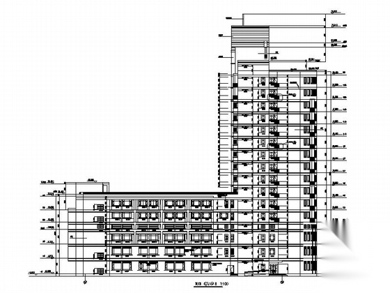 [上海]某知名医院十六层住院楼建筑施工图cad施工图下载【ID:166314170】