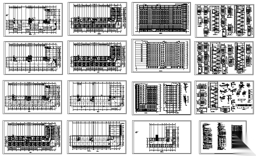 现代高层商住楼建筑设计方案施工图CADcad施工图下载【ID:165625105】