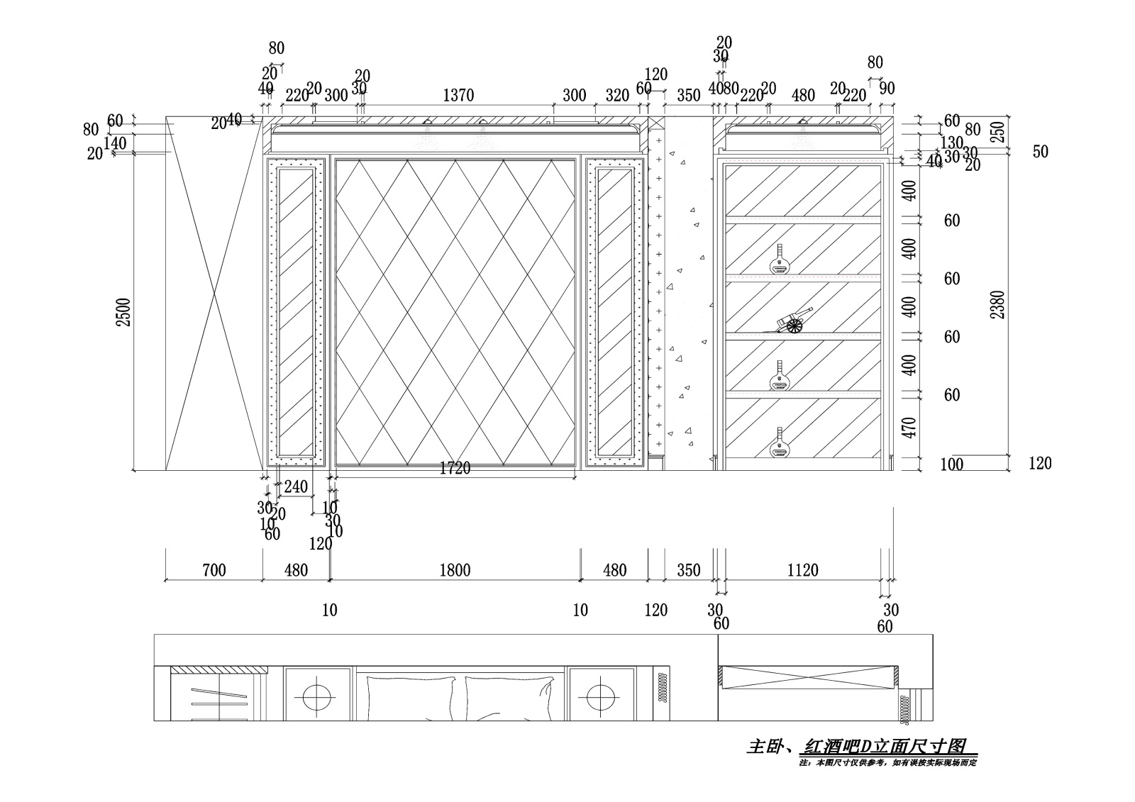 两居室欧式风格样板房装修施工图+效果图cad施工图下载【ID:160474121】