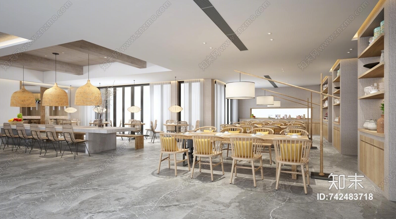 日式食堂3D模型下载【ID:742483718】