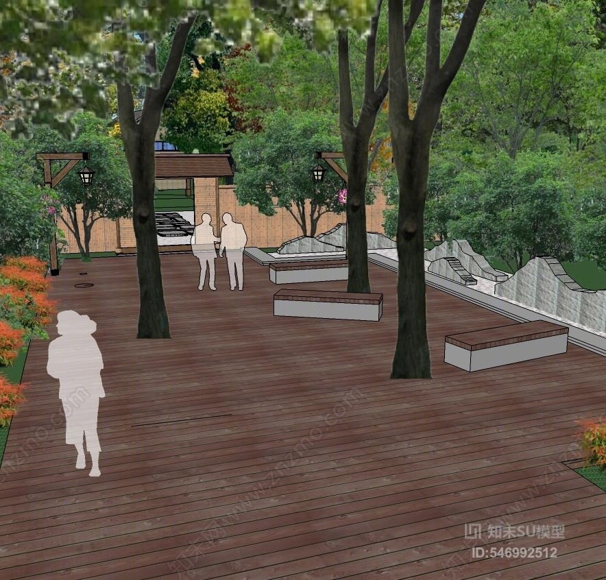 中式苏州树山云温泉度假村景观SU模型下载【ID:546992512】